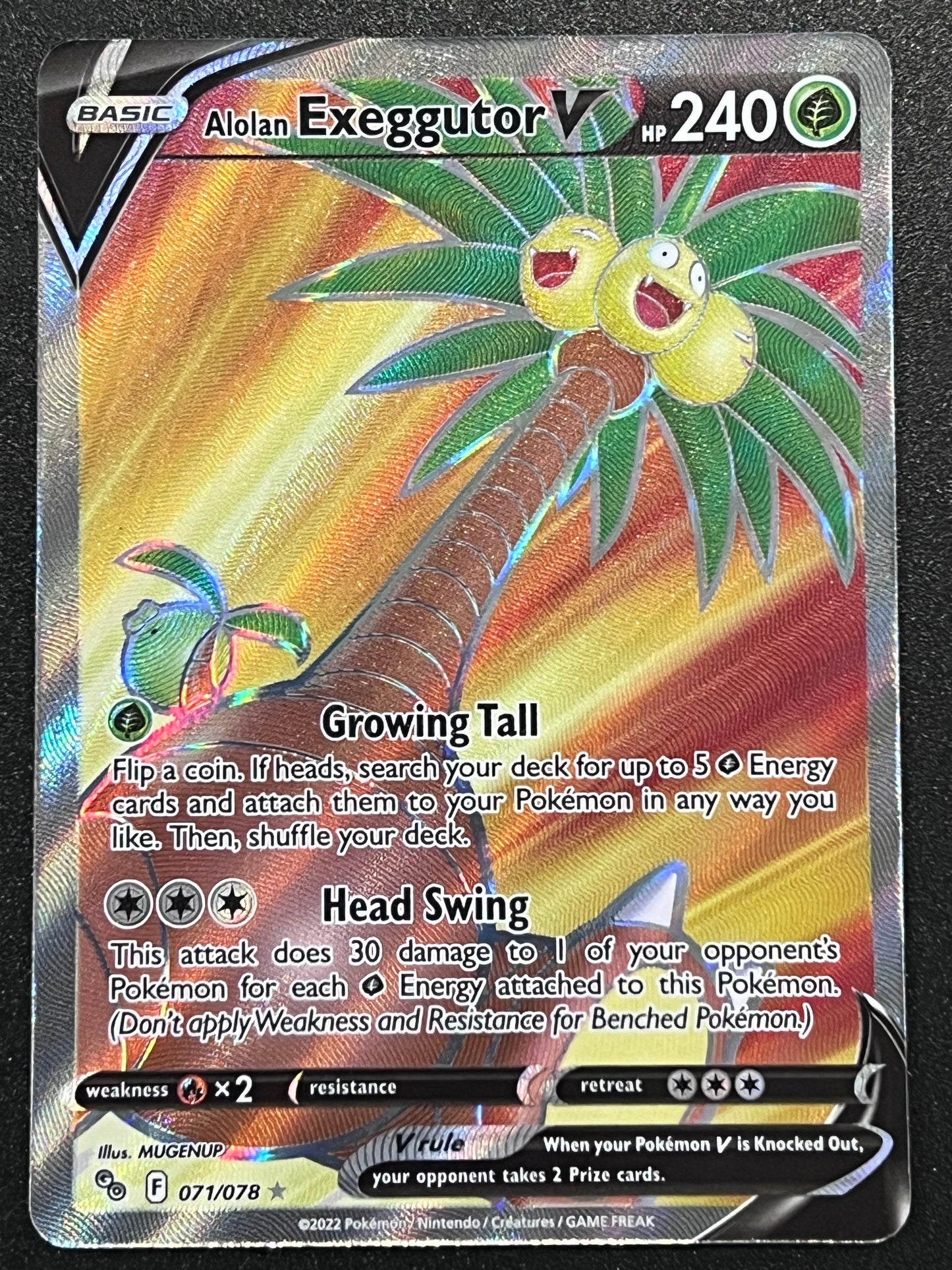 Alolan Exeggutor V - 071/078 Pokémon Go Ultra Rare Full Art Holo V