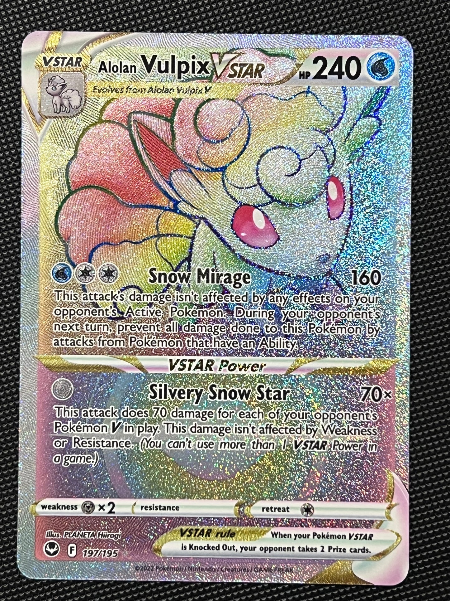 Alolan Vulpix VStar - 197/195 Silver Tempest Rare Rainbow