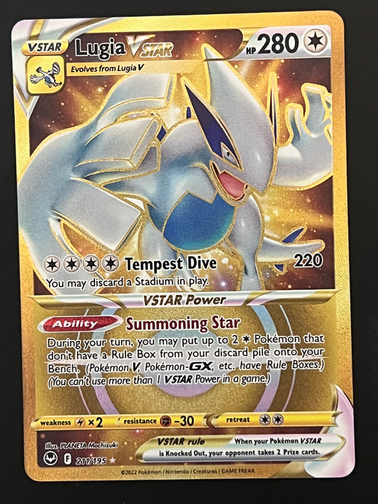 Lugia VStar - 211/195 Silver Tempest Secret Rare Gold Holo VStar