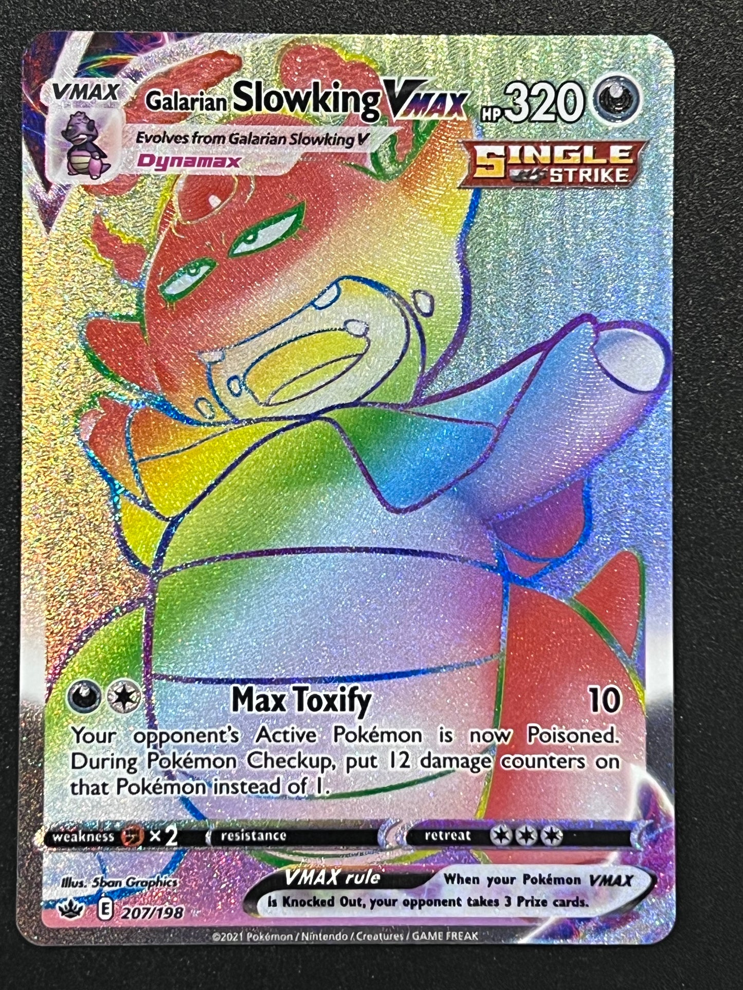 Galarian Slowking VMax - 207/198 Chilling Reign Rainbow Rare Holo VMax