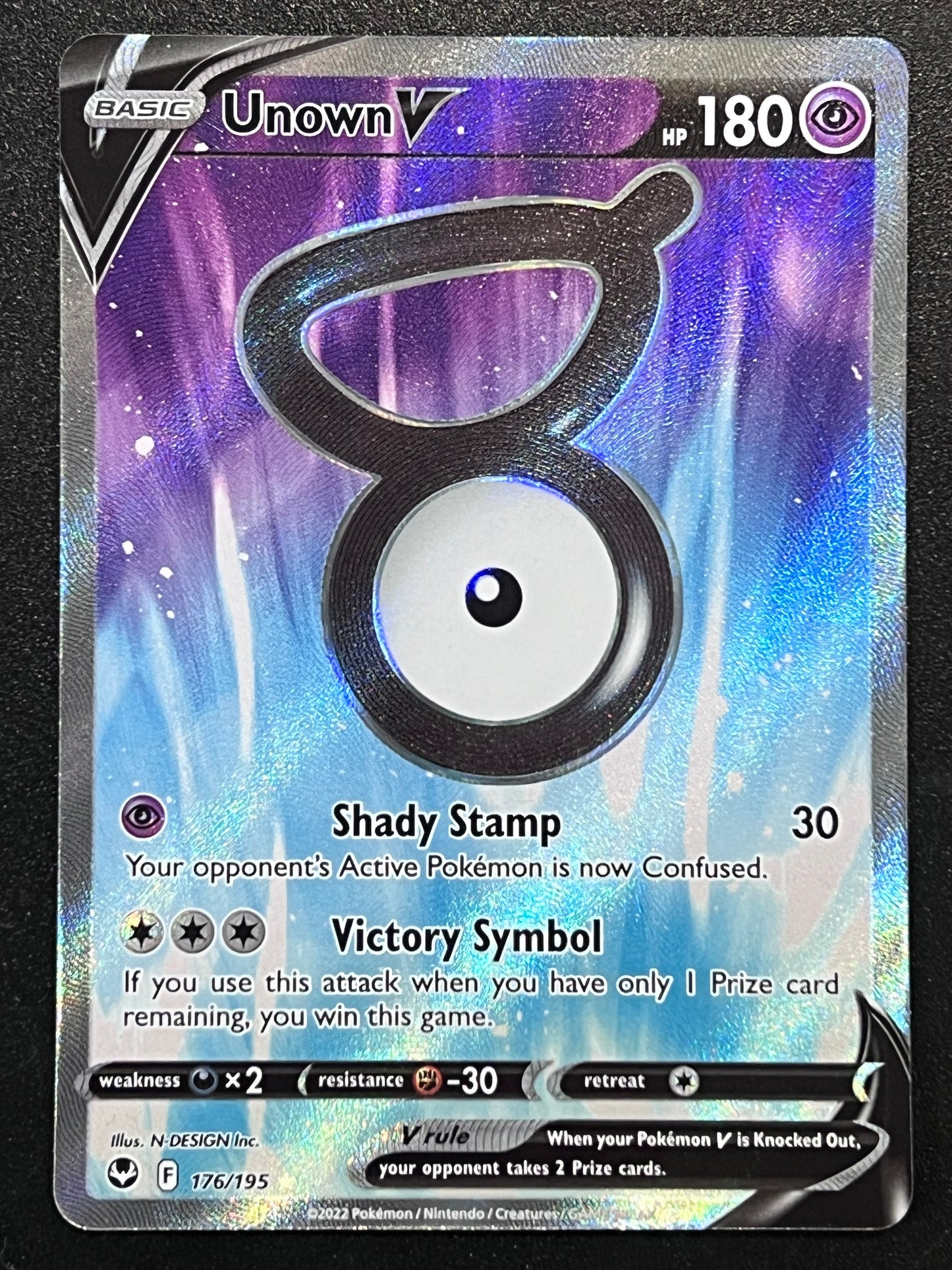 Unown V - 176/195 Silver Tempest Ultra Rare Full Art Holo