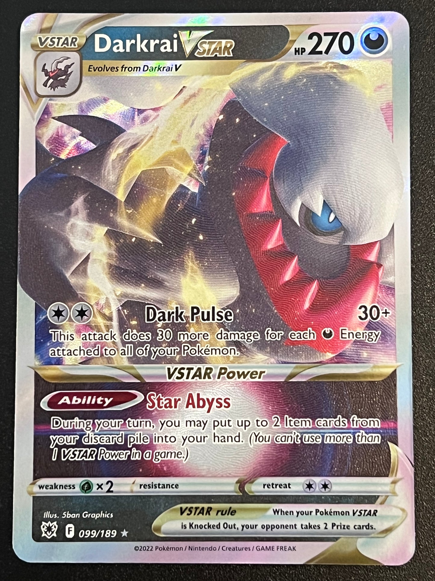 Darkrai VStar - 099/189 Astral Radiance Rare Holo