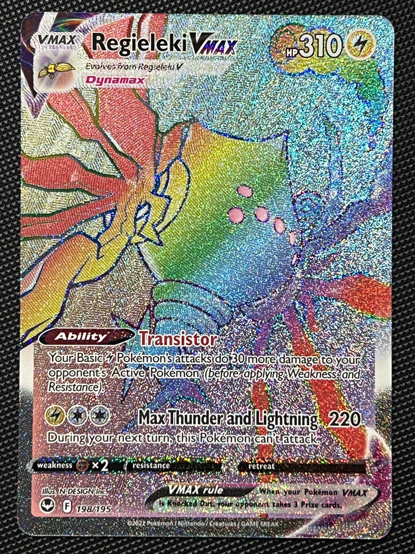 Regieleki VMax - 198/195 Silver Tempest Rare Rainbow