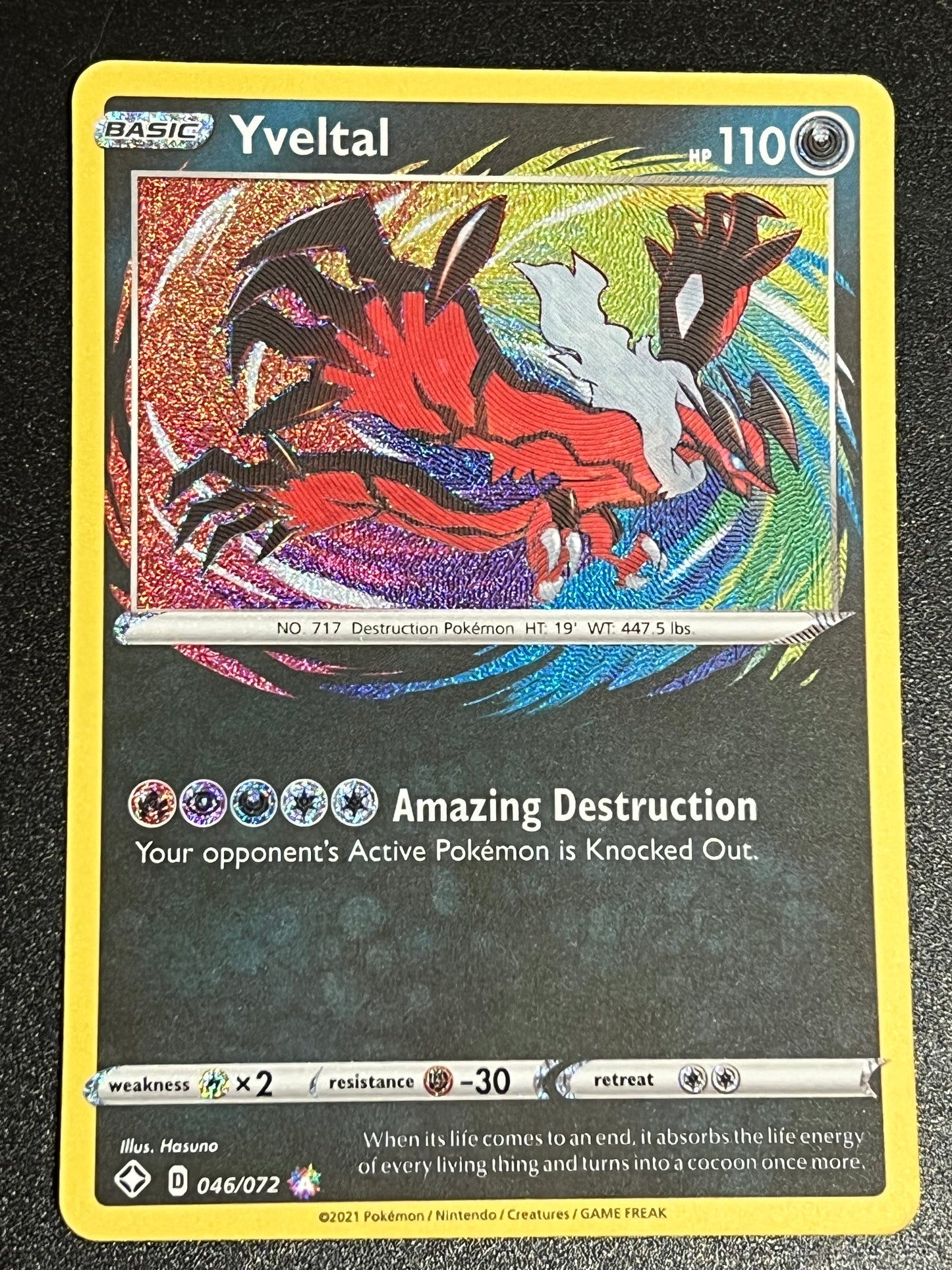 Yveltal - 046/072 Shining Fates Amazing Rare Holo