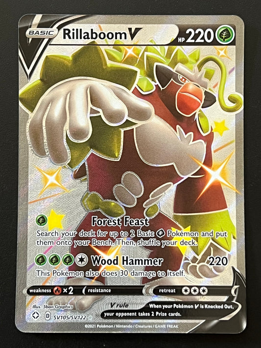 Rillaboom V - SV105/SV122 Shining Fates Rare Holo V