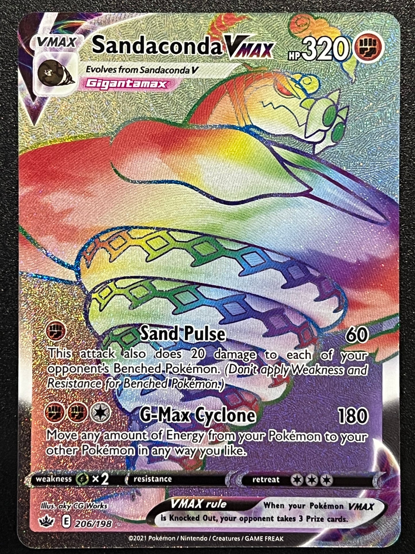 206/198 Sandaconda VMax - Pokémon Chilling Reign Rainbow Secret Rare