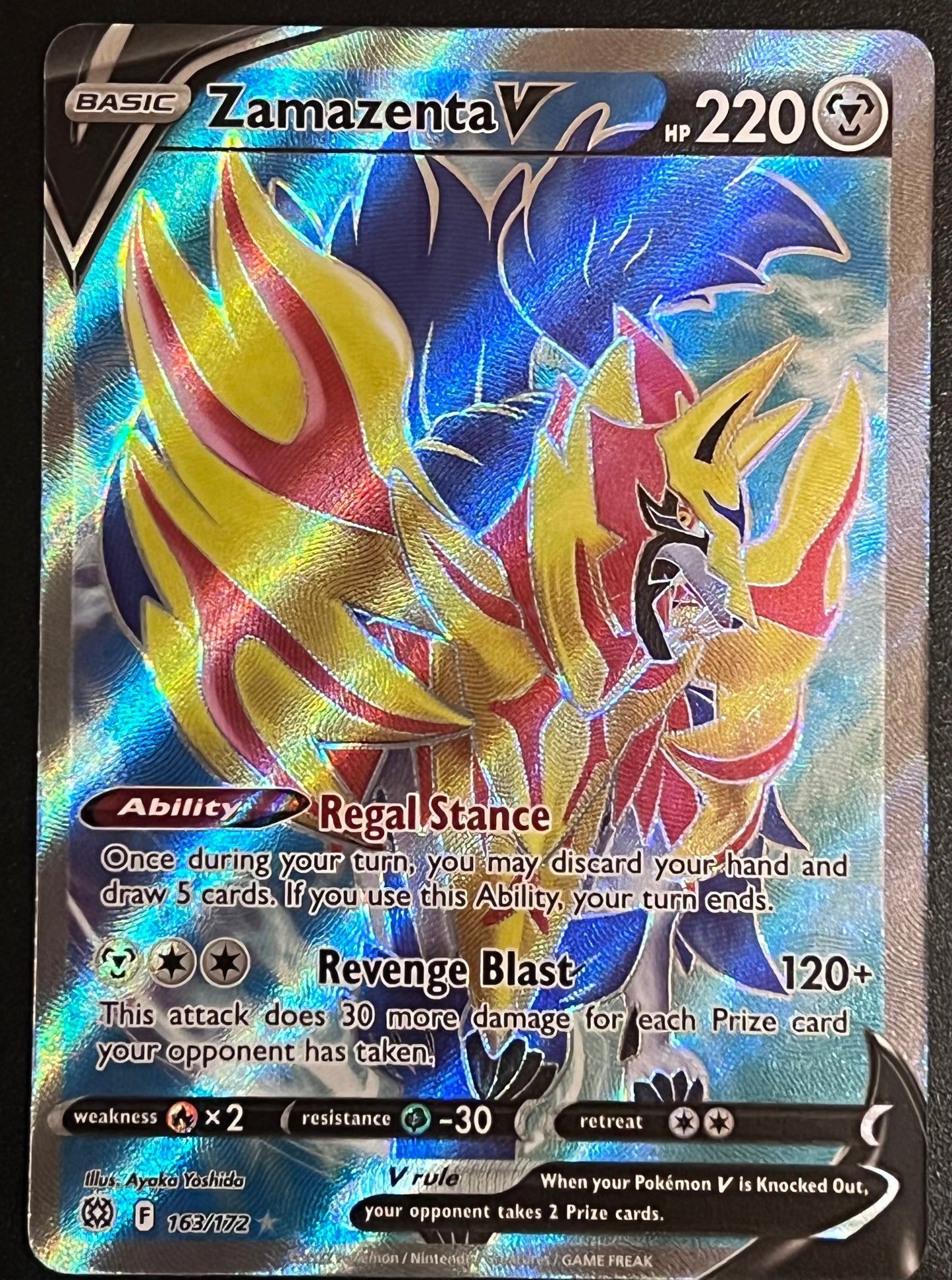 Zamazenta V - 163/172 Brilliant Stars Rare Full Art Holo V