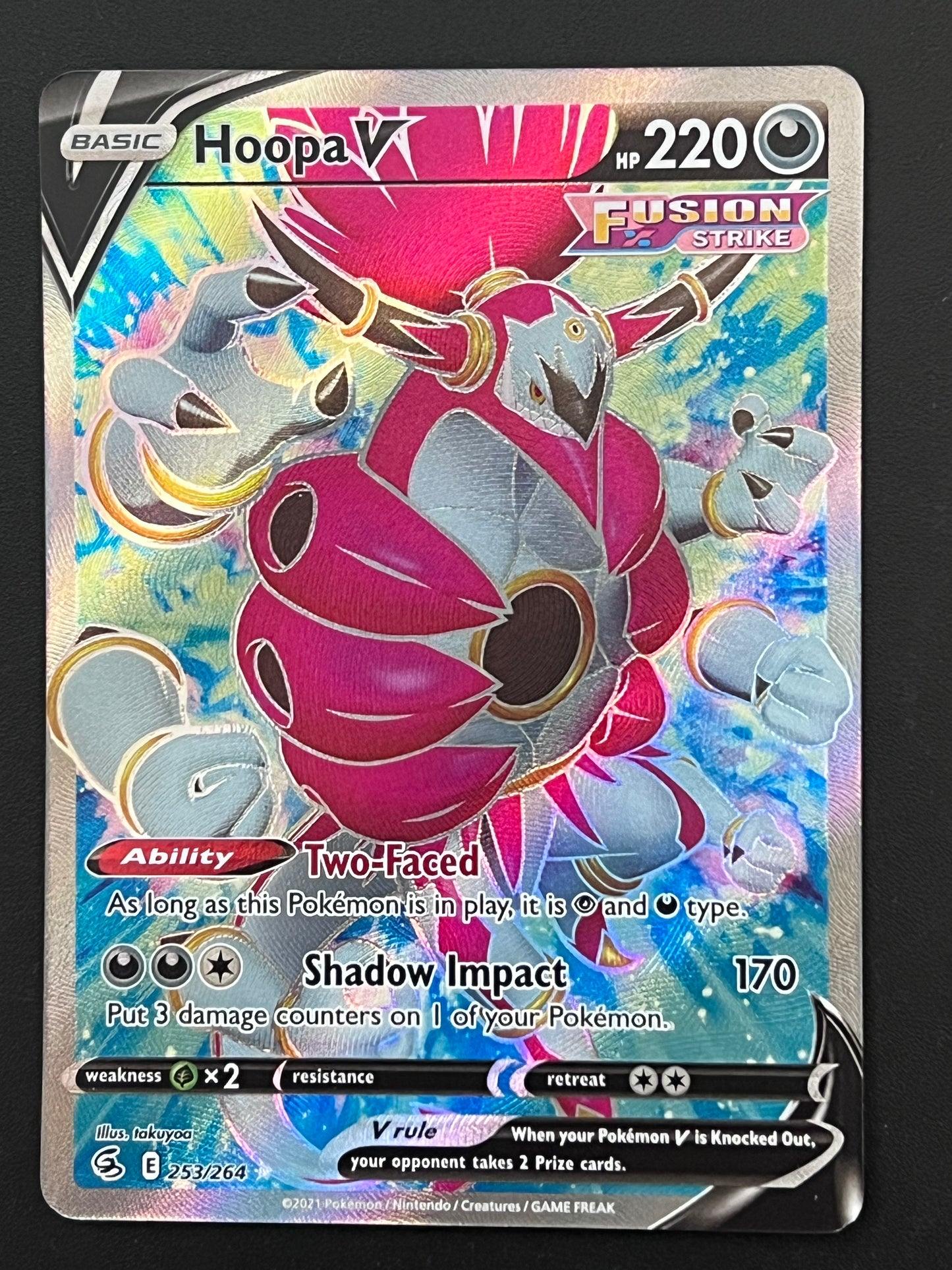 Hoopa V - 253/264 Fusion Strike Full Art Rare Holo V