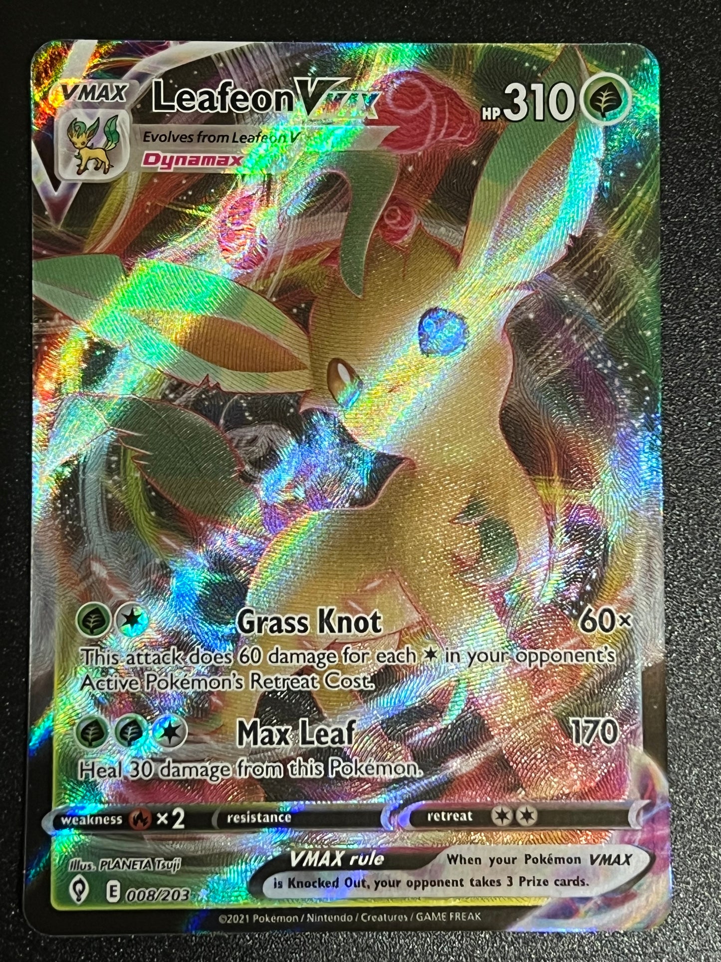 008/203 Leafeon VMax - Evolving Skies Ultra Rare