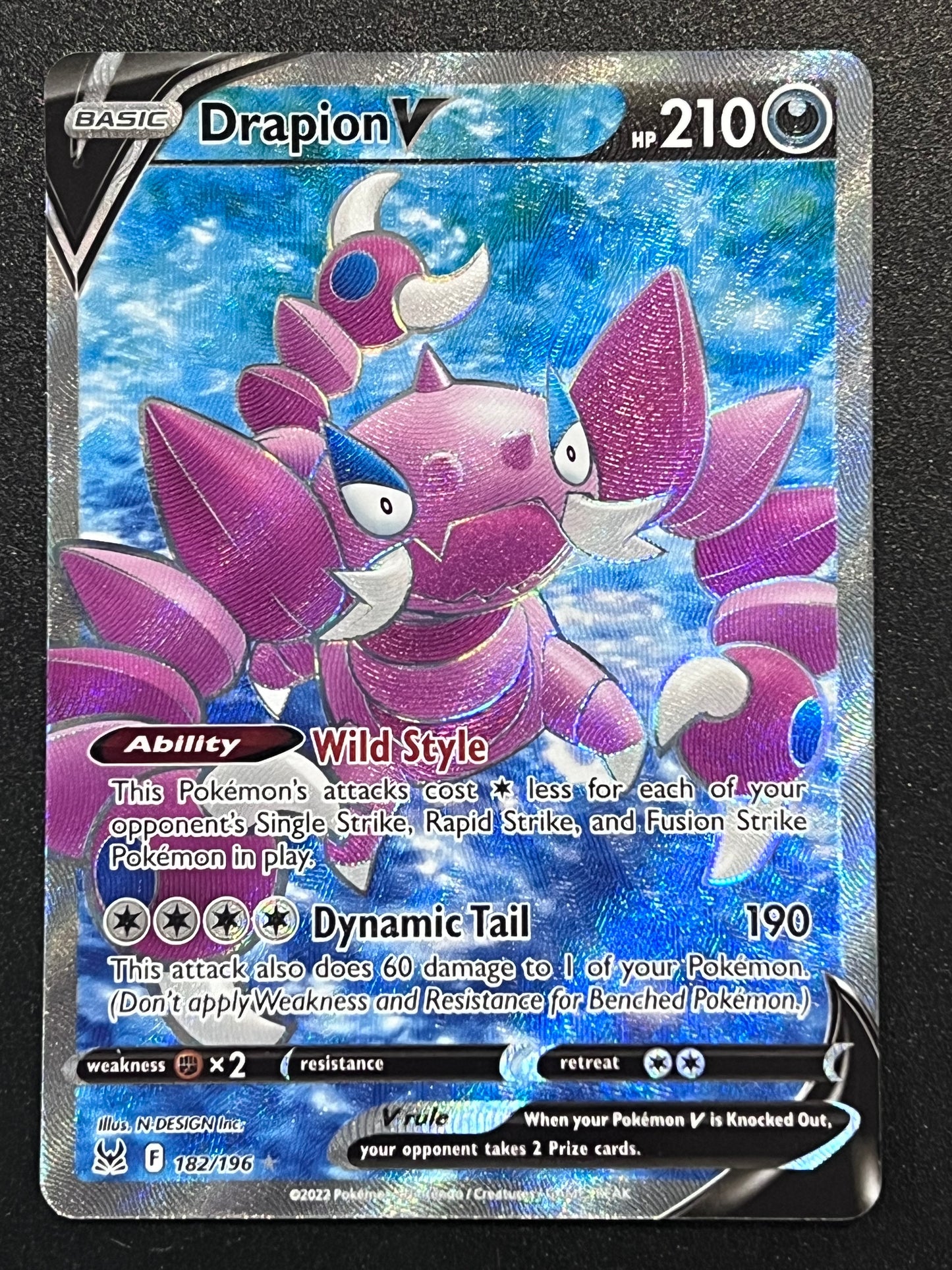 Drapion V - 182/196 Lost Origin Rare Holo V Full Art