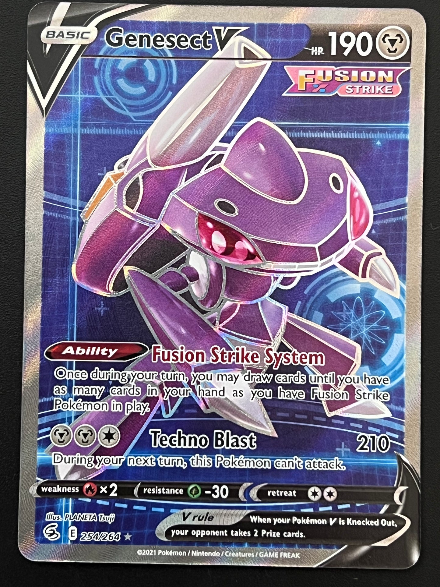 Genesect V - 254/264 Fusion Strike Full Art Rare Holo V