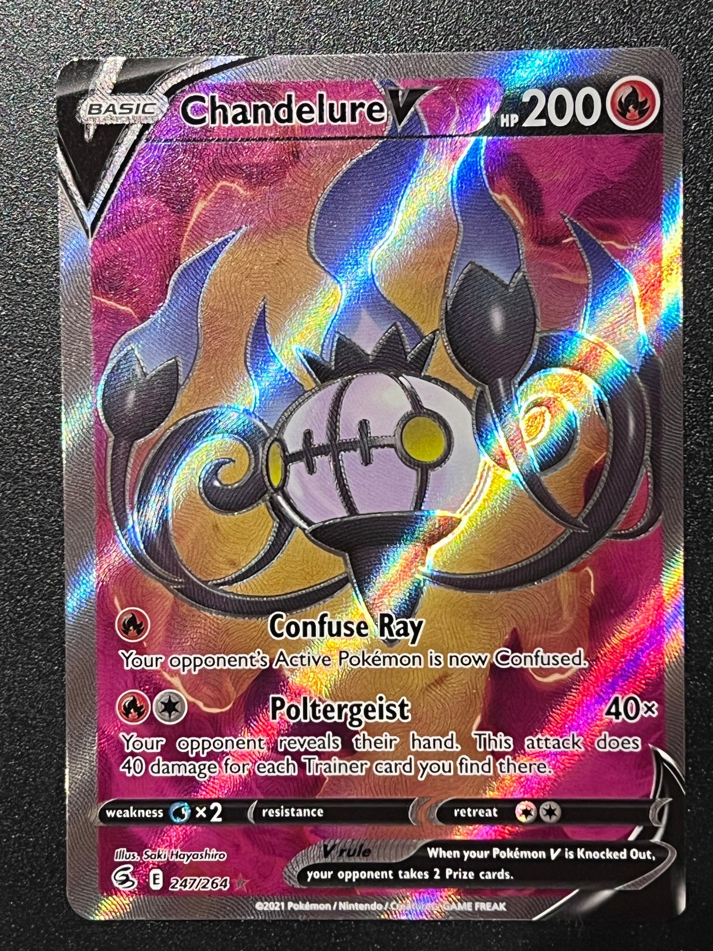 Chandelure V - 247/264 Fusion Strike Full Art Rare Holo V