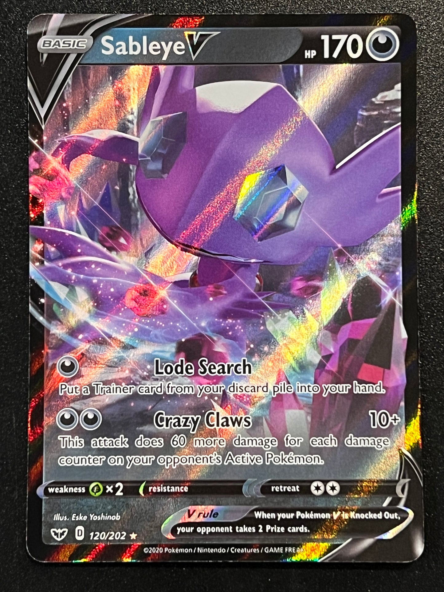 120/202 Sableye V - Sword/Shield Base Ultra Rare