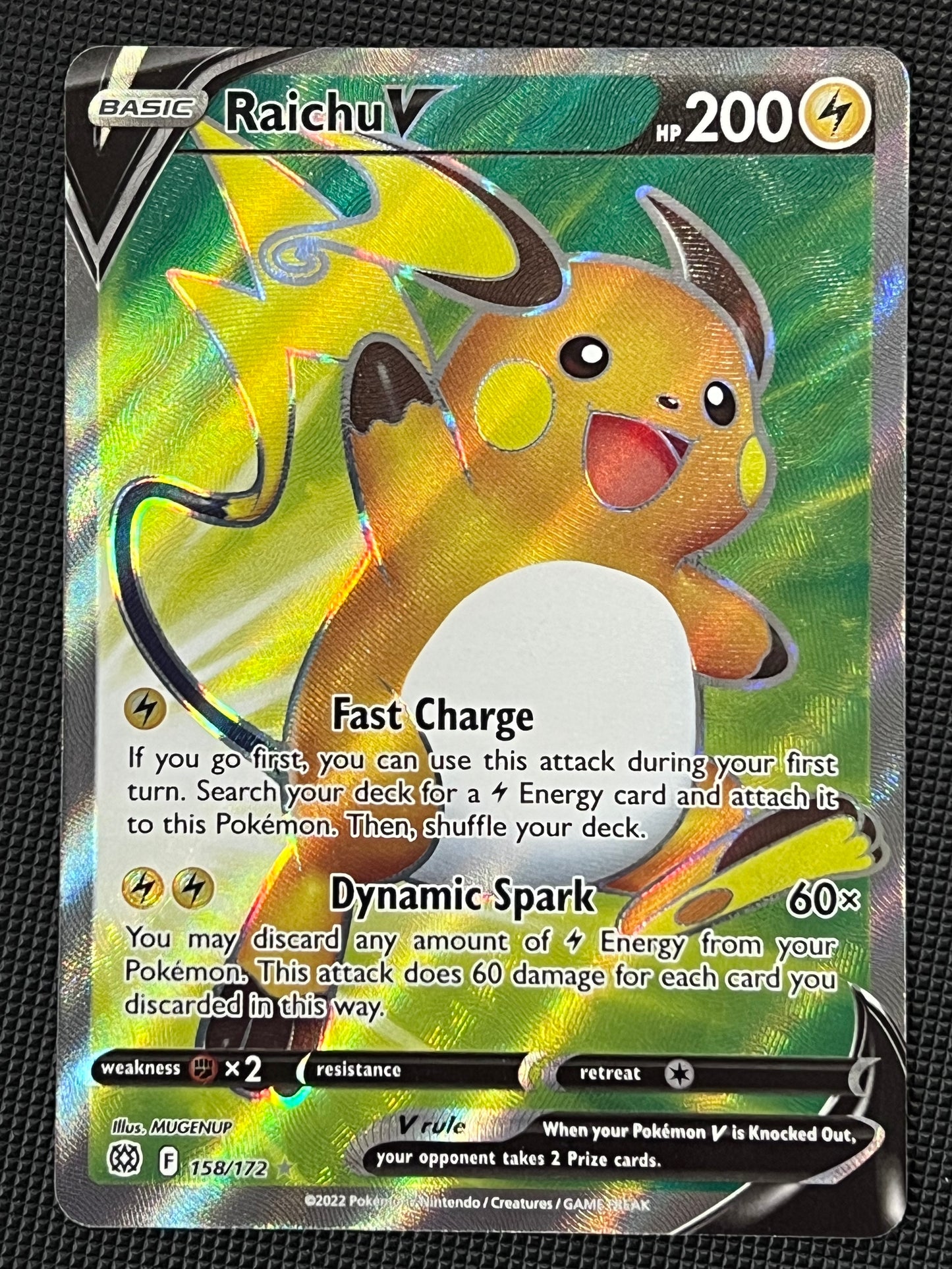 Raichu V - 158/172 Brilliant Stars Rare Full Art Holo V