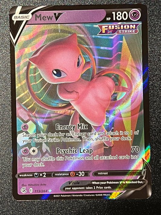 Mew V - 113/264 Fusion Strike Rare Holo V