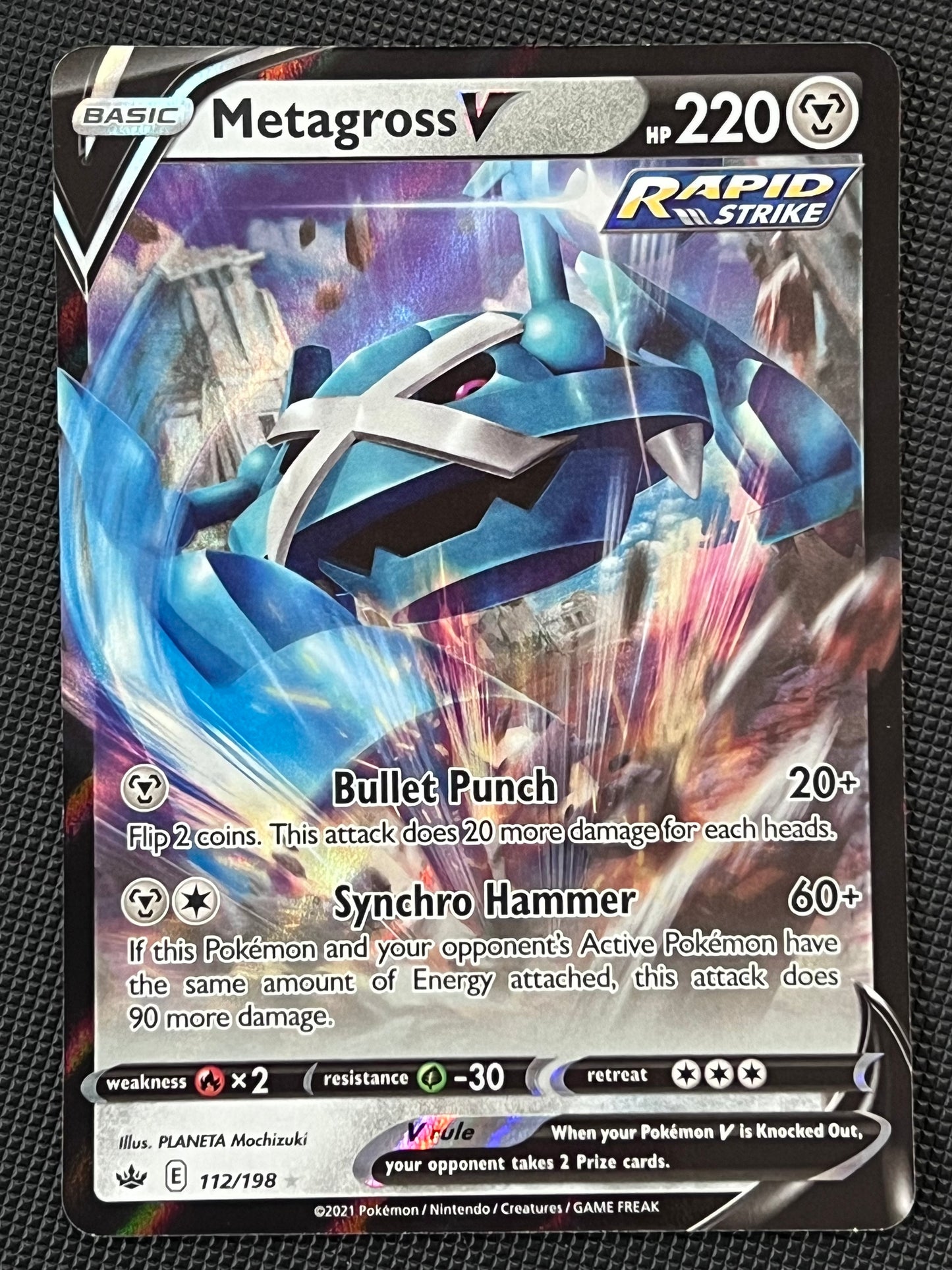 Metagross V - 112/198 Chilling Reign Rare Holo V