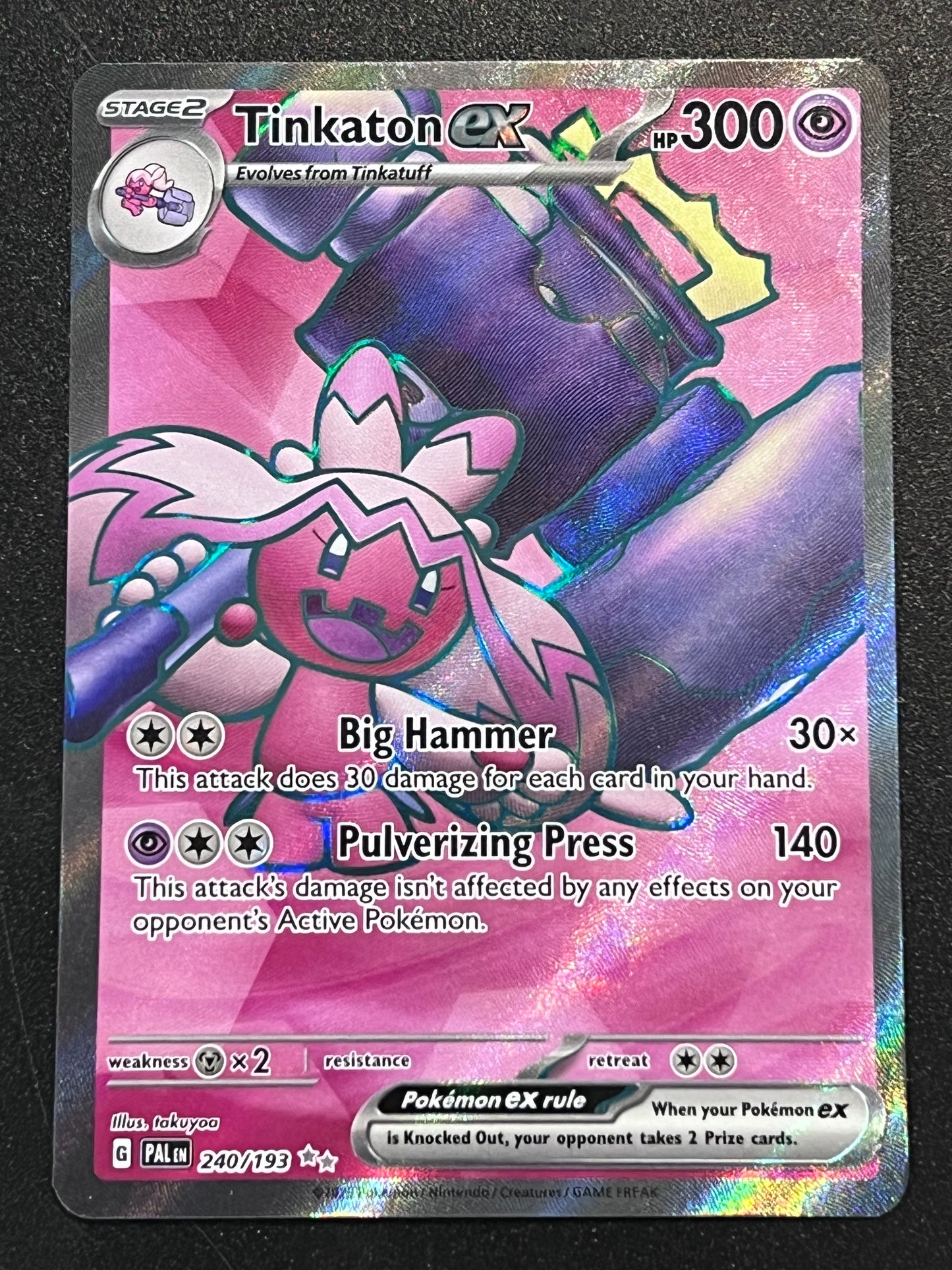 240/193 Tinkaton Ex - Pokémon Paldea Evolved Ultra Rare