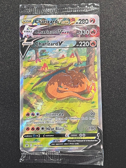 Charizard UPC V, VMax and VStar (SEALED) - SWSH260, SWSH261, SWSH262 - Holo Promo Black Star