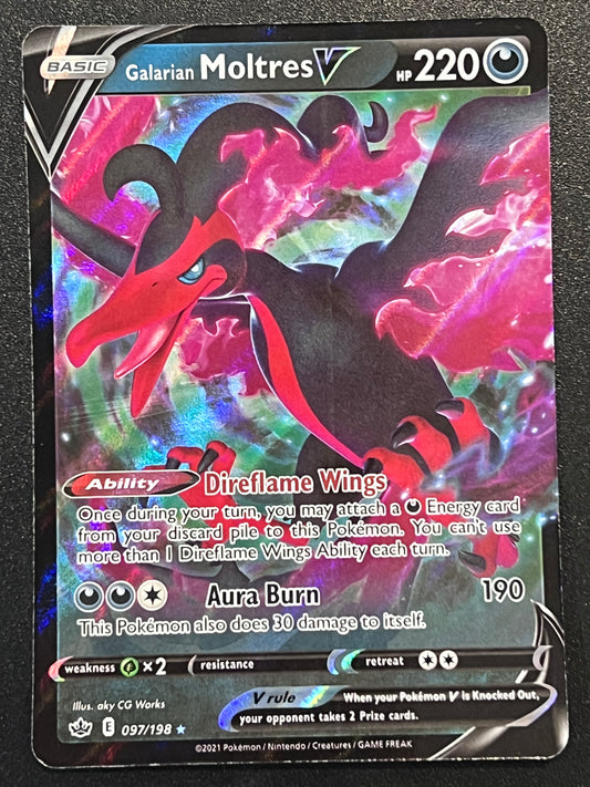 Galarian Moltres V - 097/198 Chilling Reign Rare Holo V