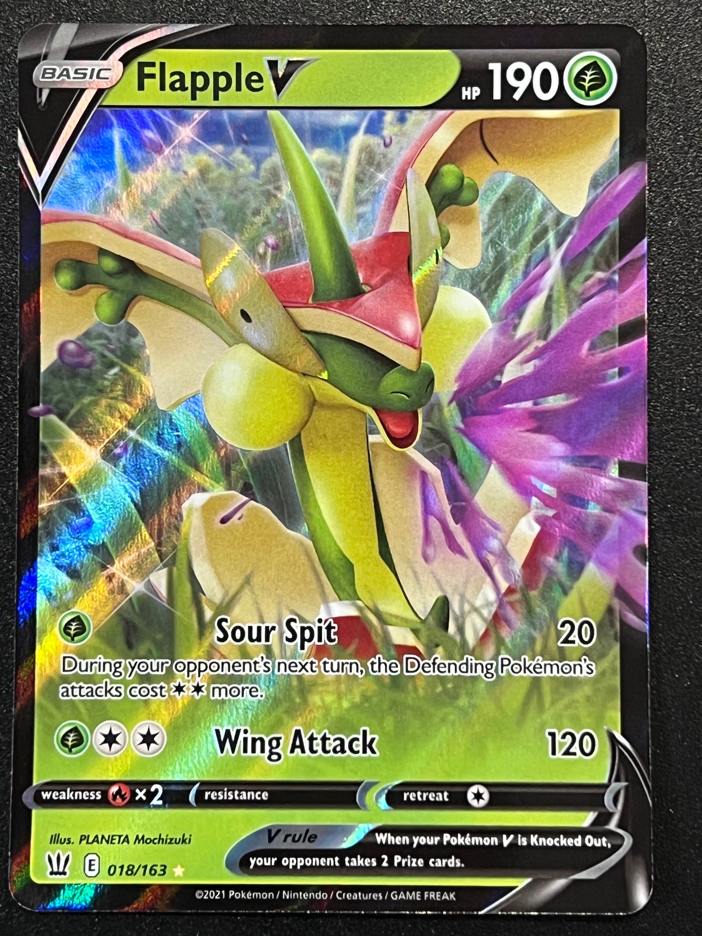 Flapple V - 018/163 Battle Styles Rare Holo