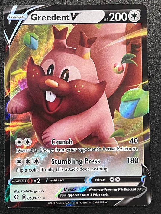 Greedent V - 053/072 Shining Fates Rare Holo V