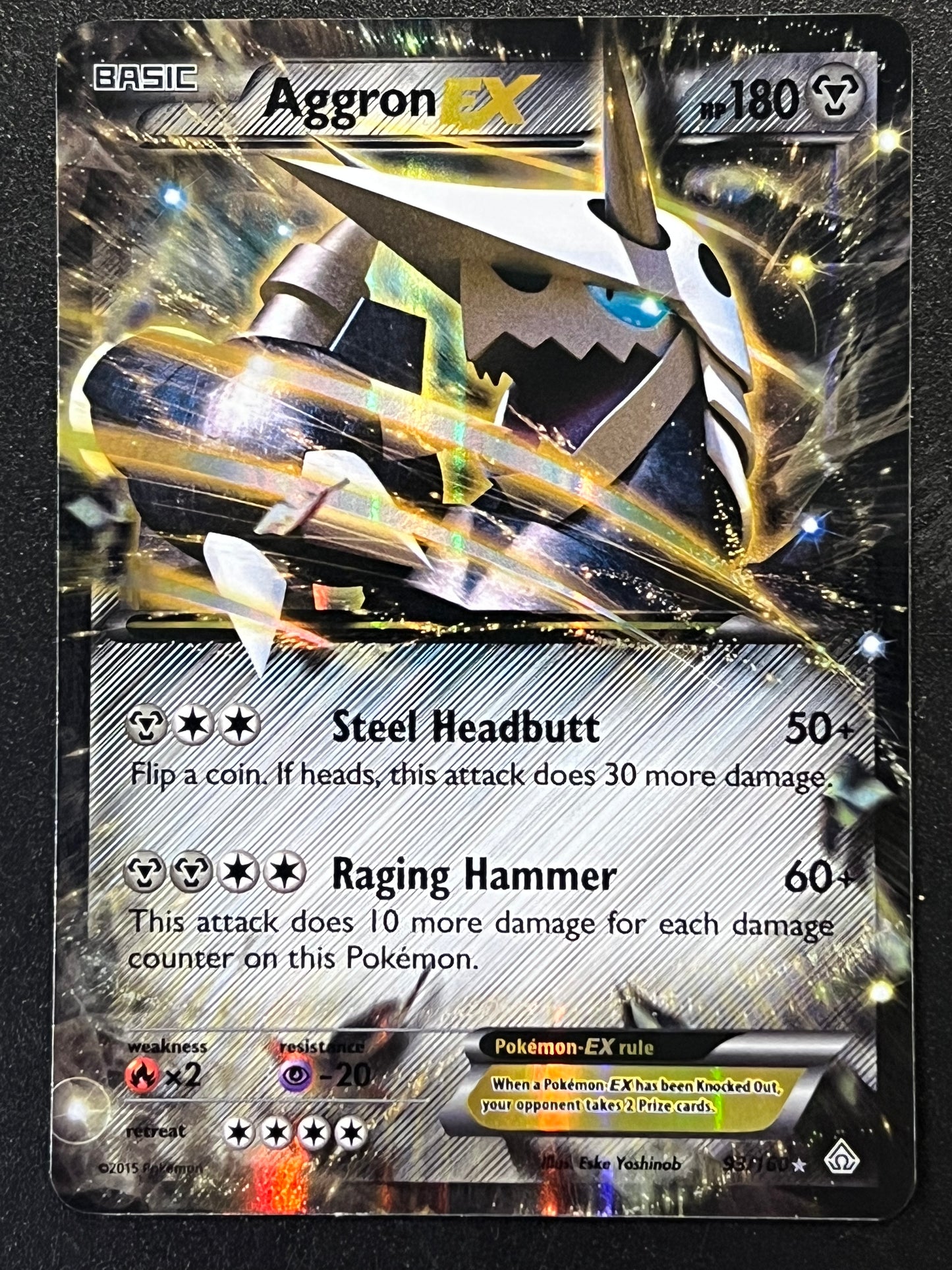 Aggron Ex - 93/160 Pokémon Primal Clash Rare Holo Ex