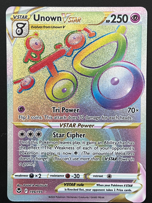 Unown VStar - 199/195 Silver Tempest Rare Rainbow