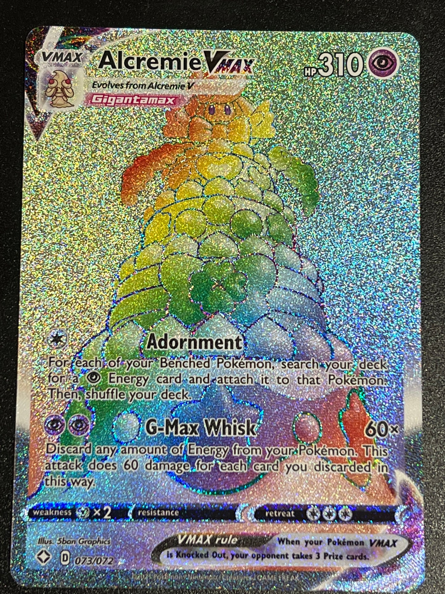 Alcremie VMax - 073/072 Shining Fates Rainbow Rare Holo VMax