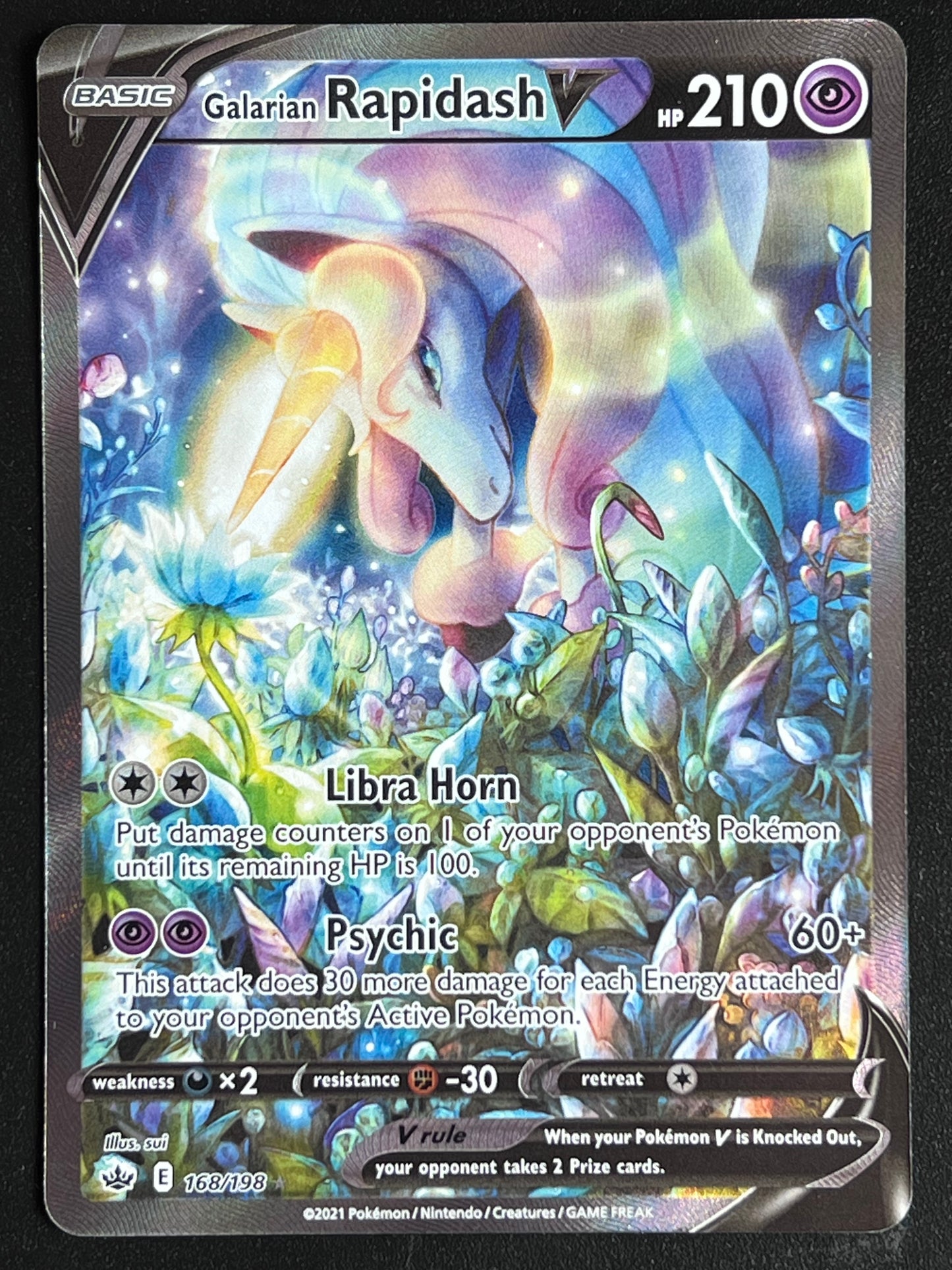 Galarian Rapidash V - 168/198 Chilling Reign Alt Art Rare Holo V