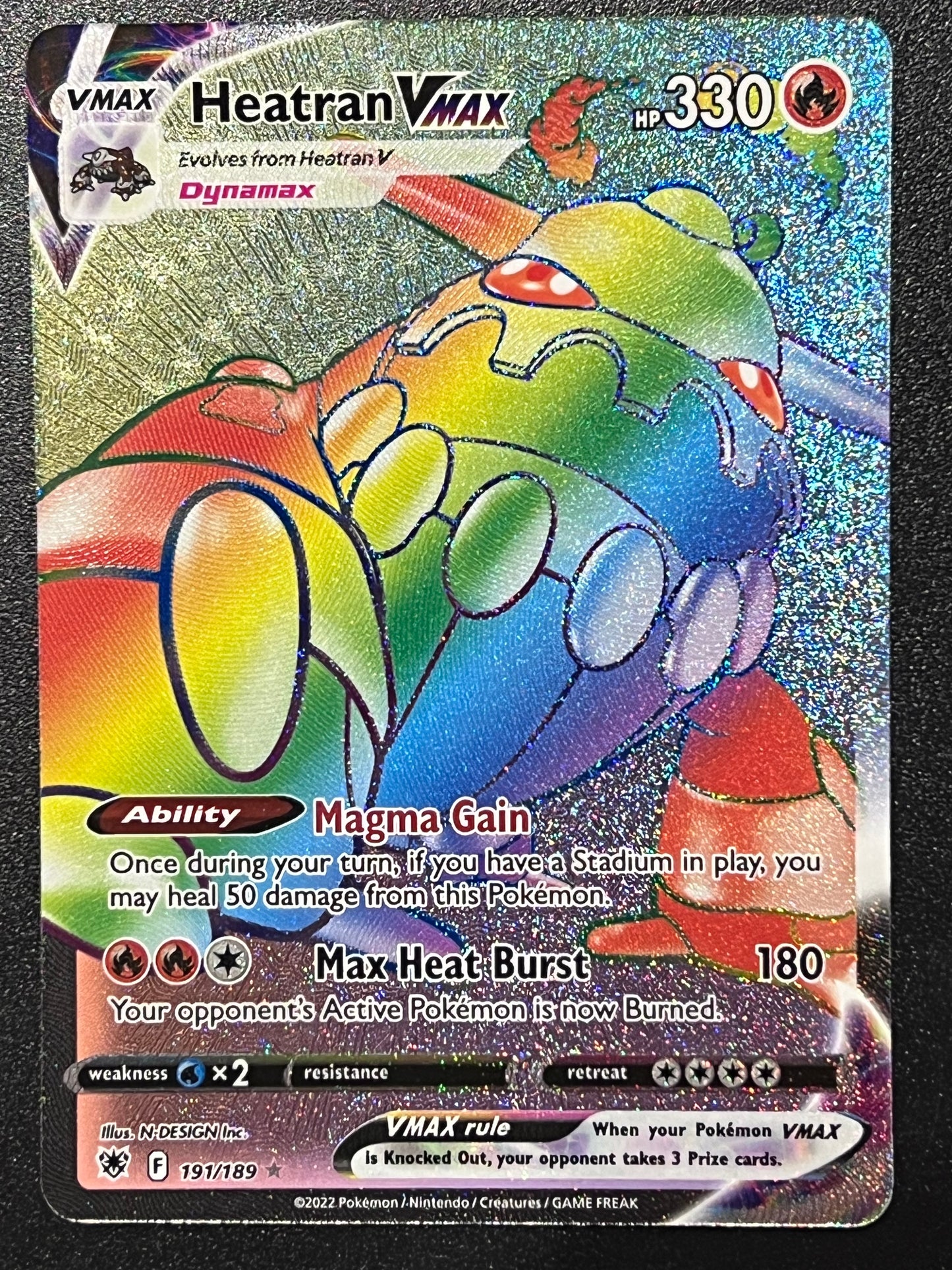 Heatran VMax - 191/189 Astral Radiance Rainbow Rare Holo