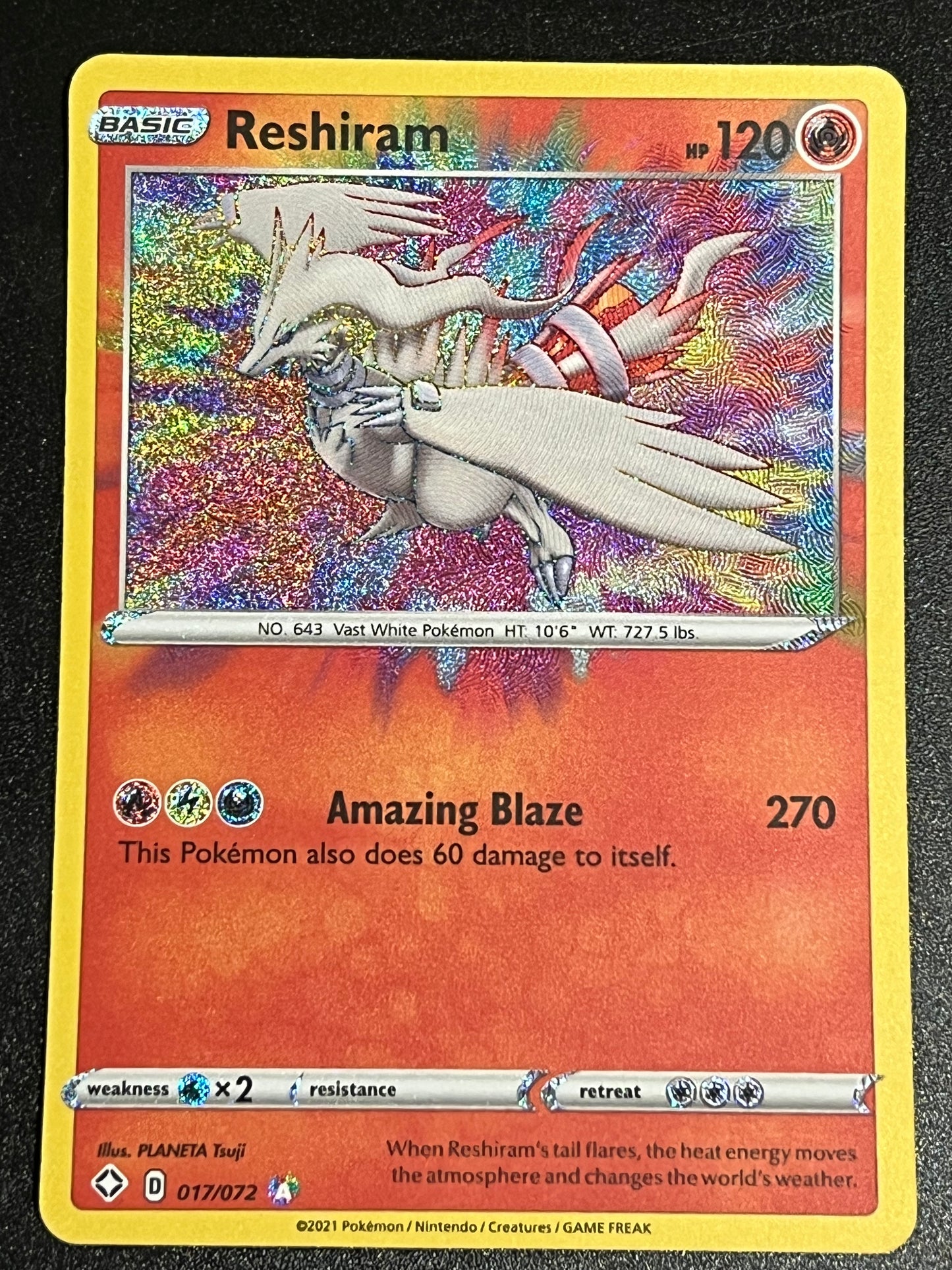 Reshiram - 017/072 Shining Fates Amazing Rare Holo