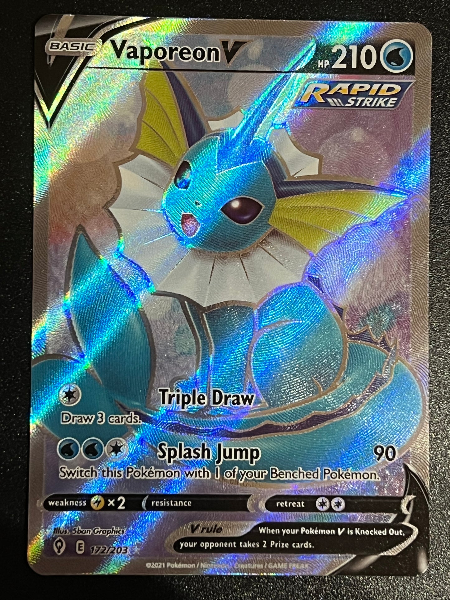 172/203 Vaporeon V - Evolving Skies Full Art