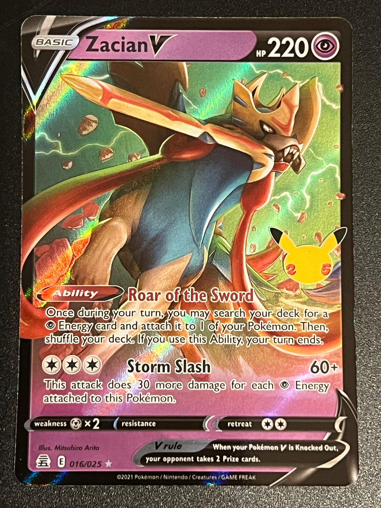 Zacian V - 016/025 Celebrations Rare Holo V