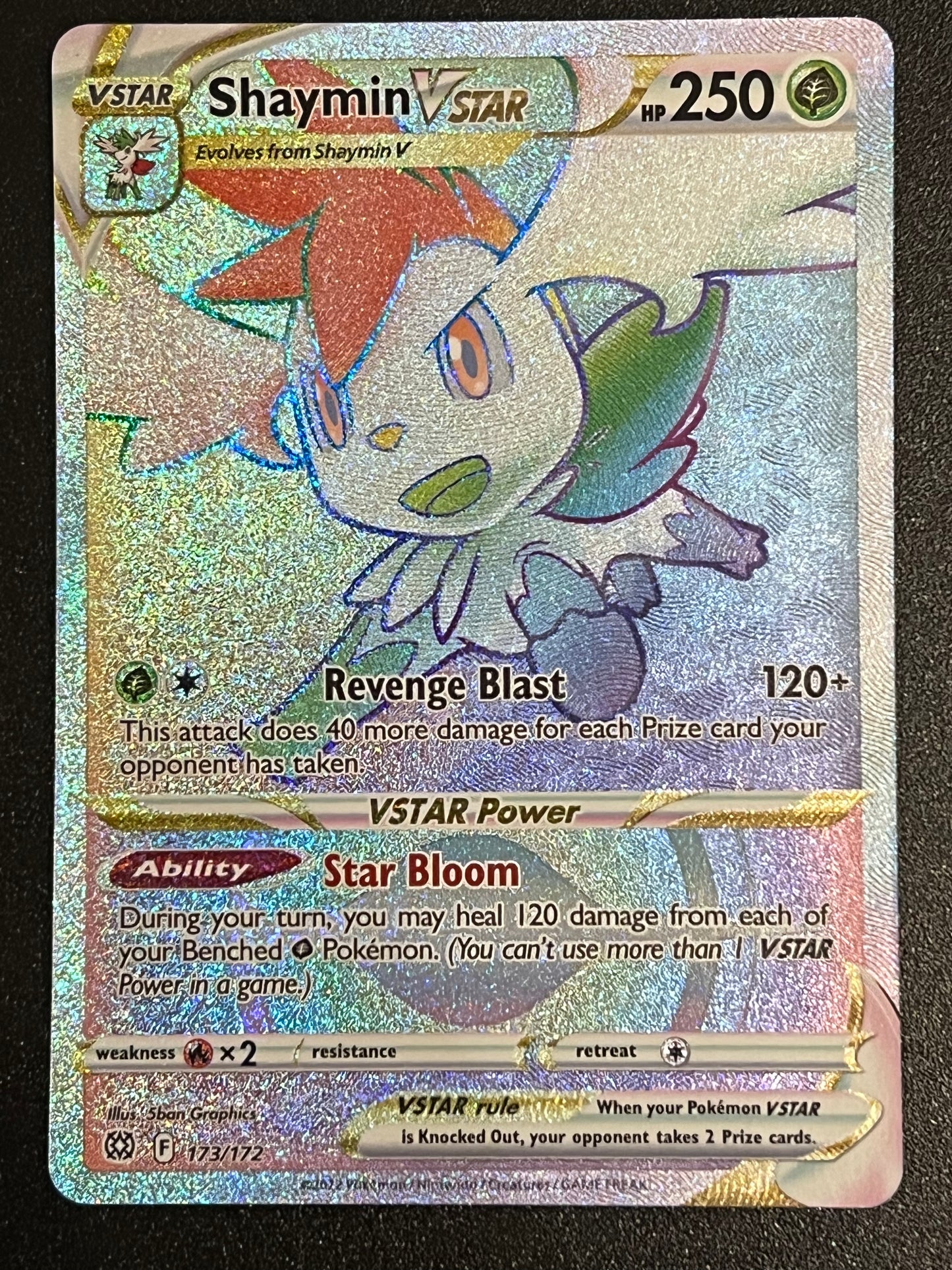 173/172 Shaymin VStar - Brilliant Stars Rainbow Secret Rare