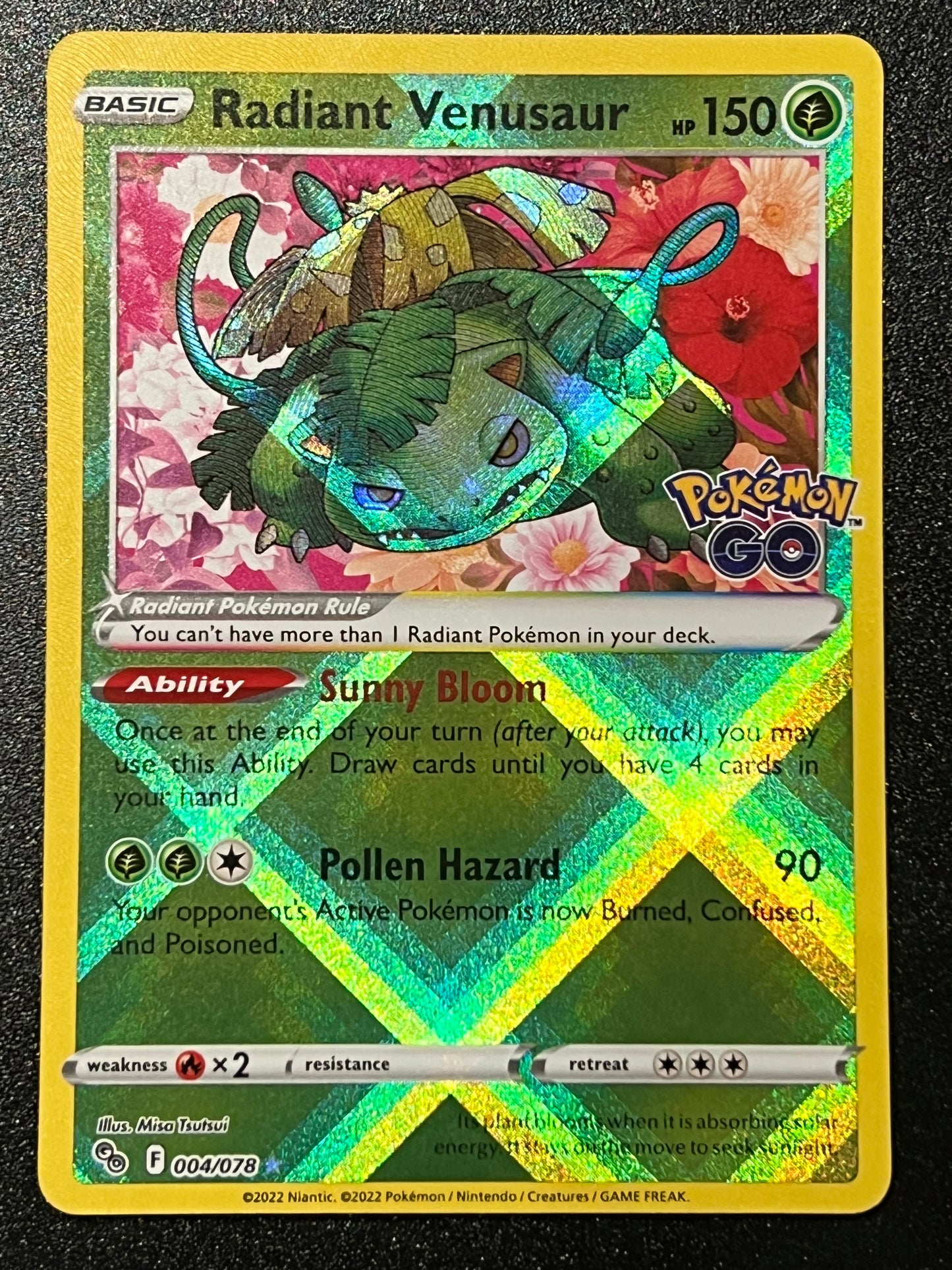 Radiant Venusaur - 004/078 Pokémon Go Rare Holo