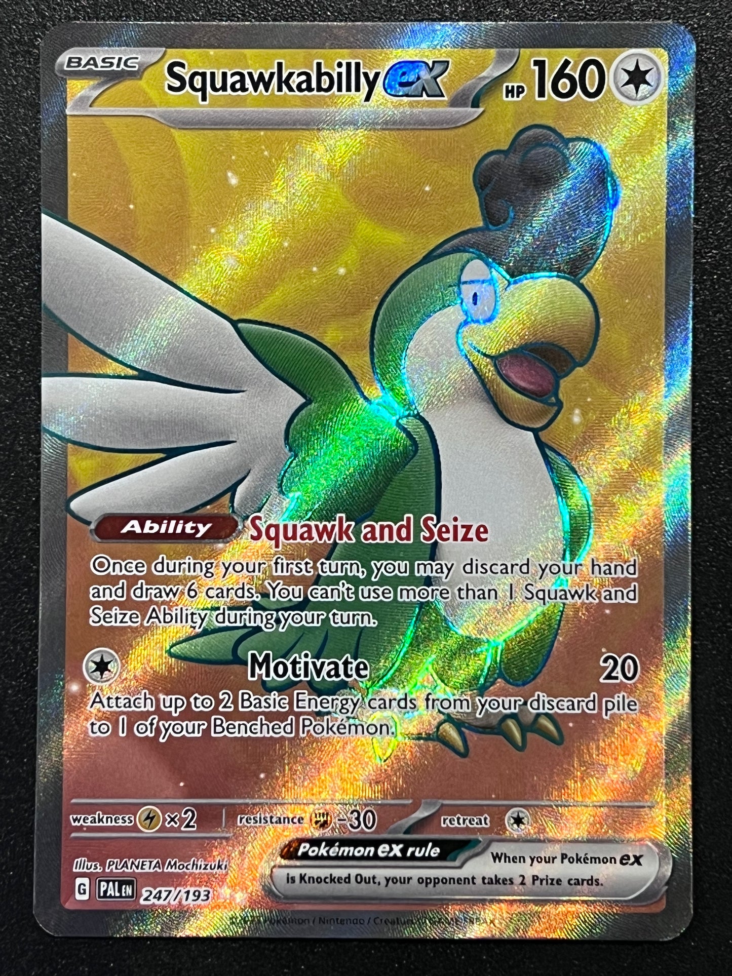 247/193 Squawkabilly Ex - Pokémon Paldea Evolved Ultra Rare