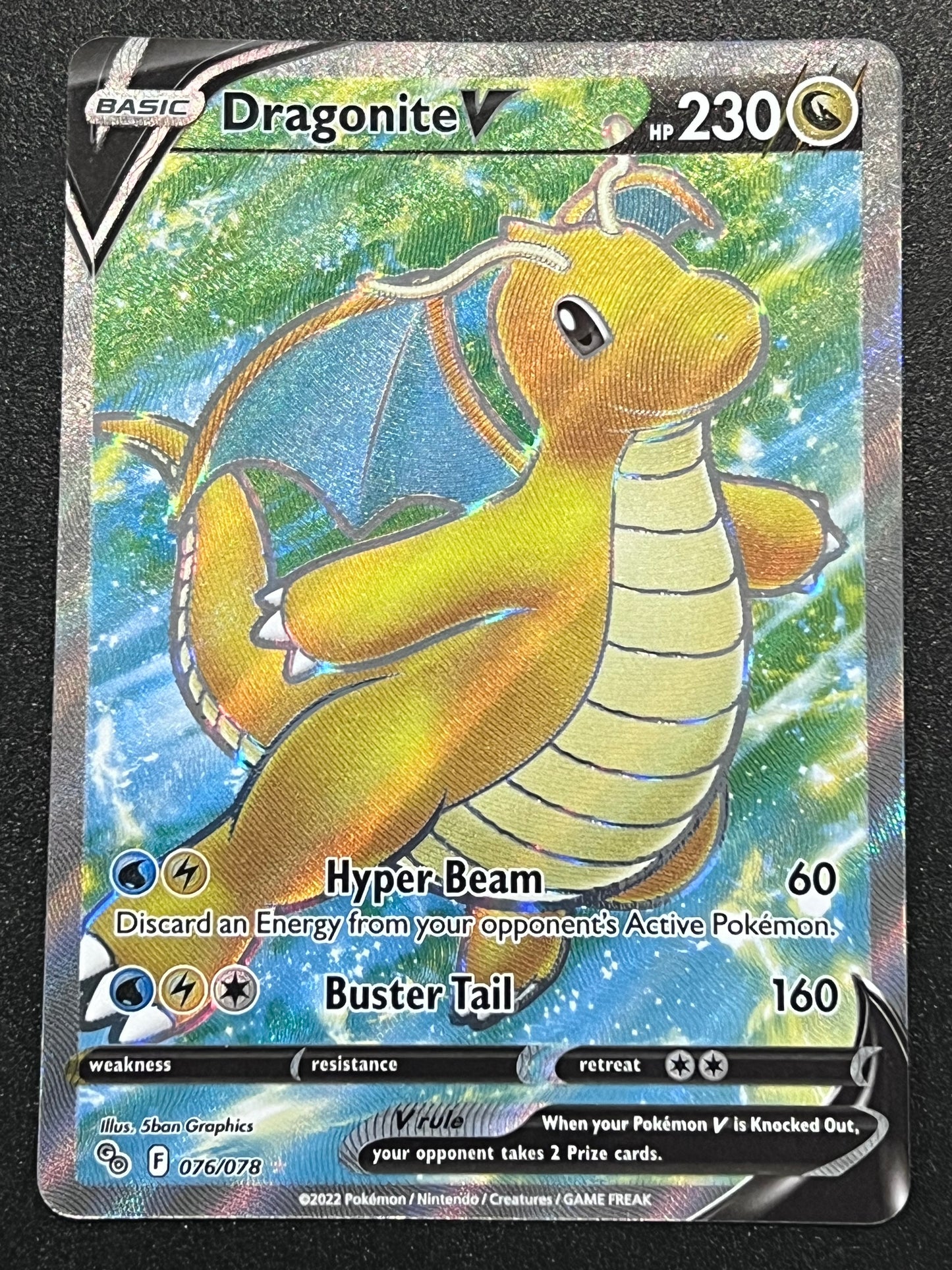 Dragonite V - 076/078 Pokémon Go Ultra Rare Full Art Holo V