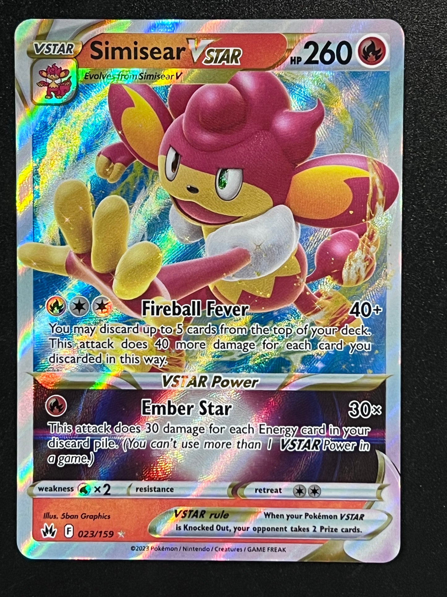 023/159 Simisear VStar - Pokémon Crown Zenith Ultra Rare