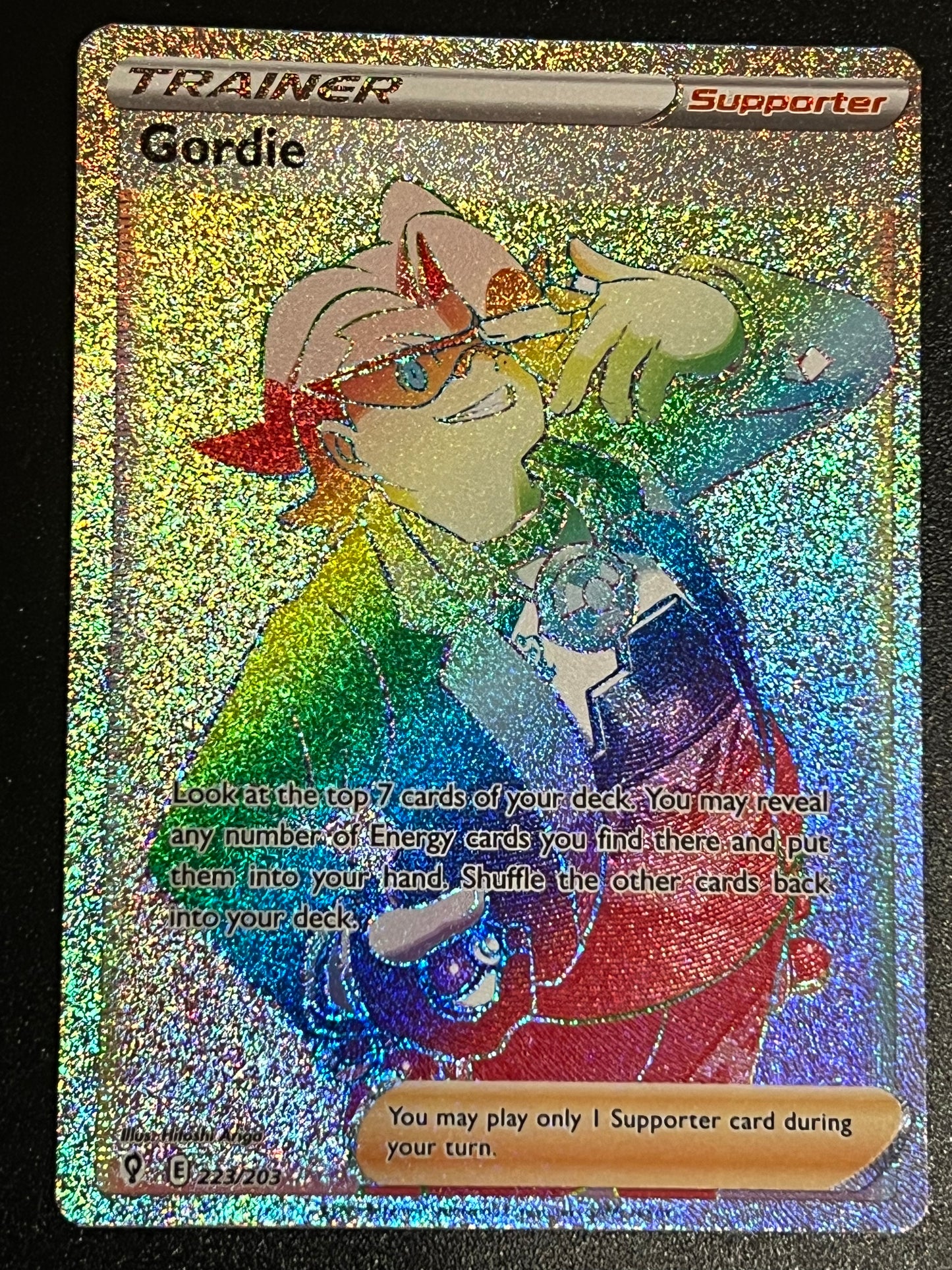 223/203 Gordie - Evolving Skies Rainbow Secret Rare