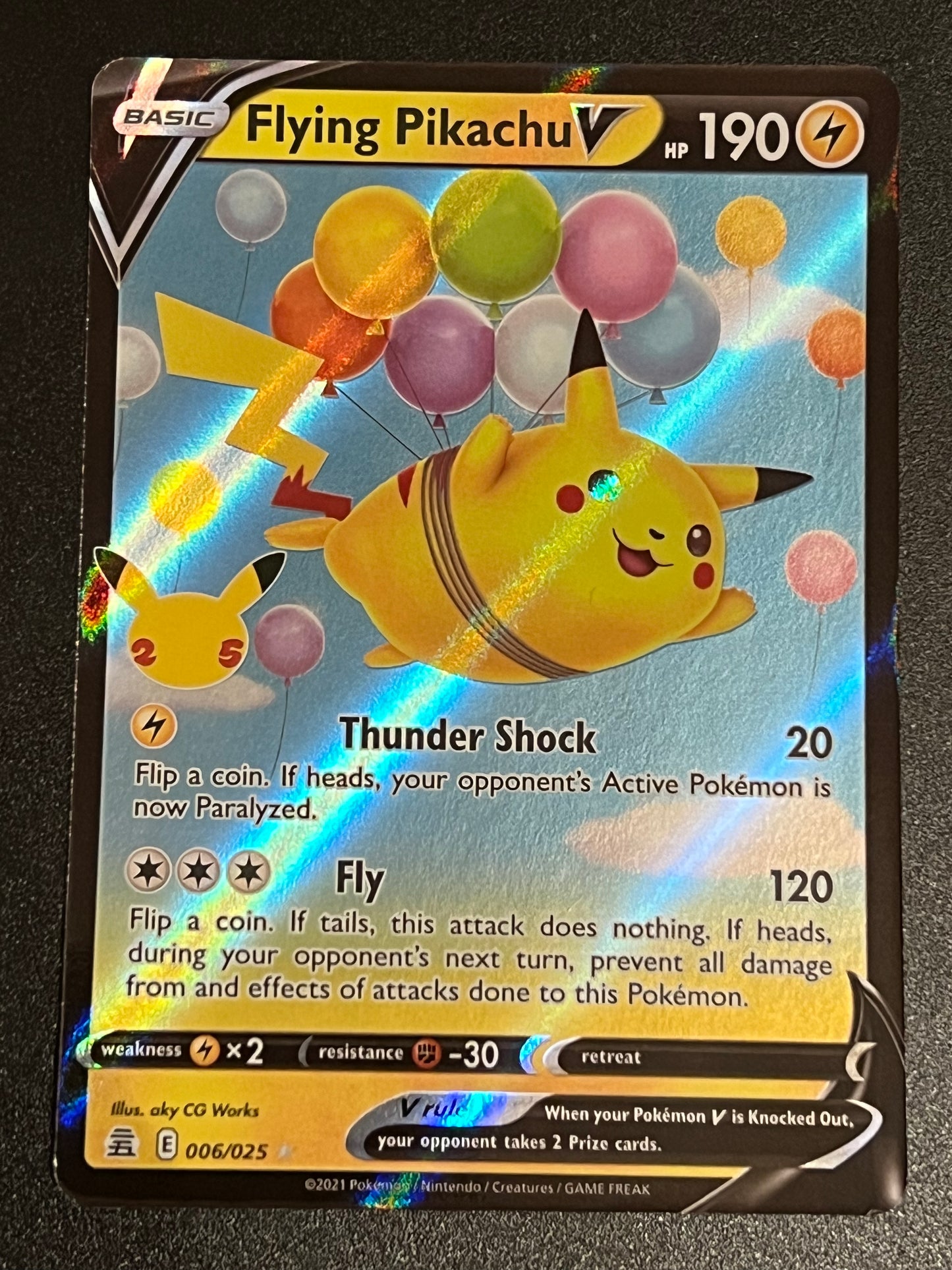 Flying Pikachu V - 006/025 Celebrations Rare Holo V