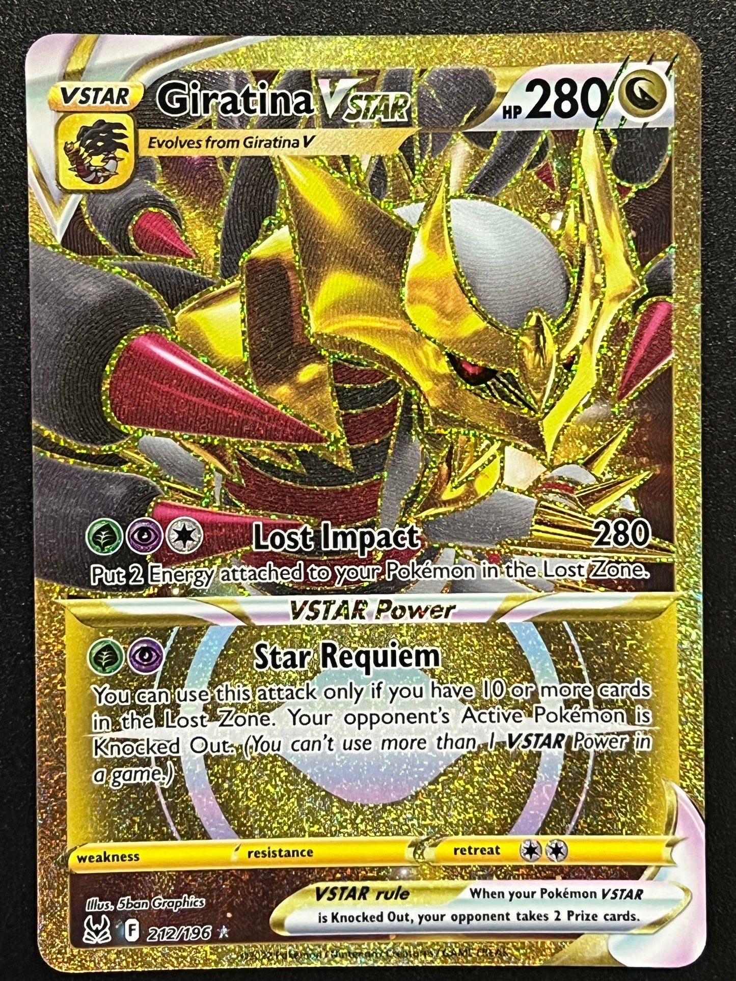 Giratina VStar - 212/196 Lost Origin Secret Gold Rare VStar