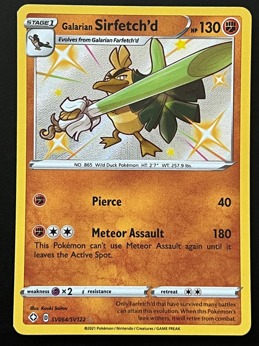 Galarian SirFetch’d - SV064/SV122 Shining Fates Rare Shiny Holo