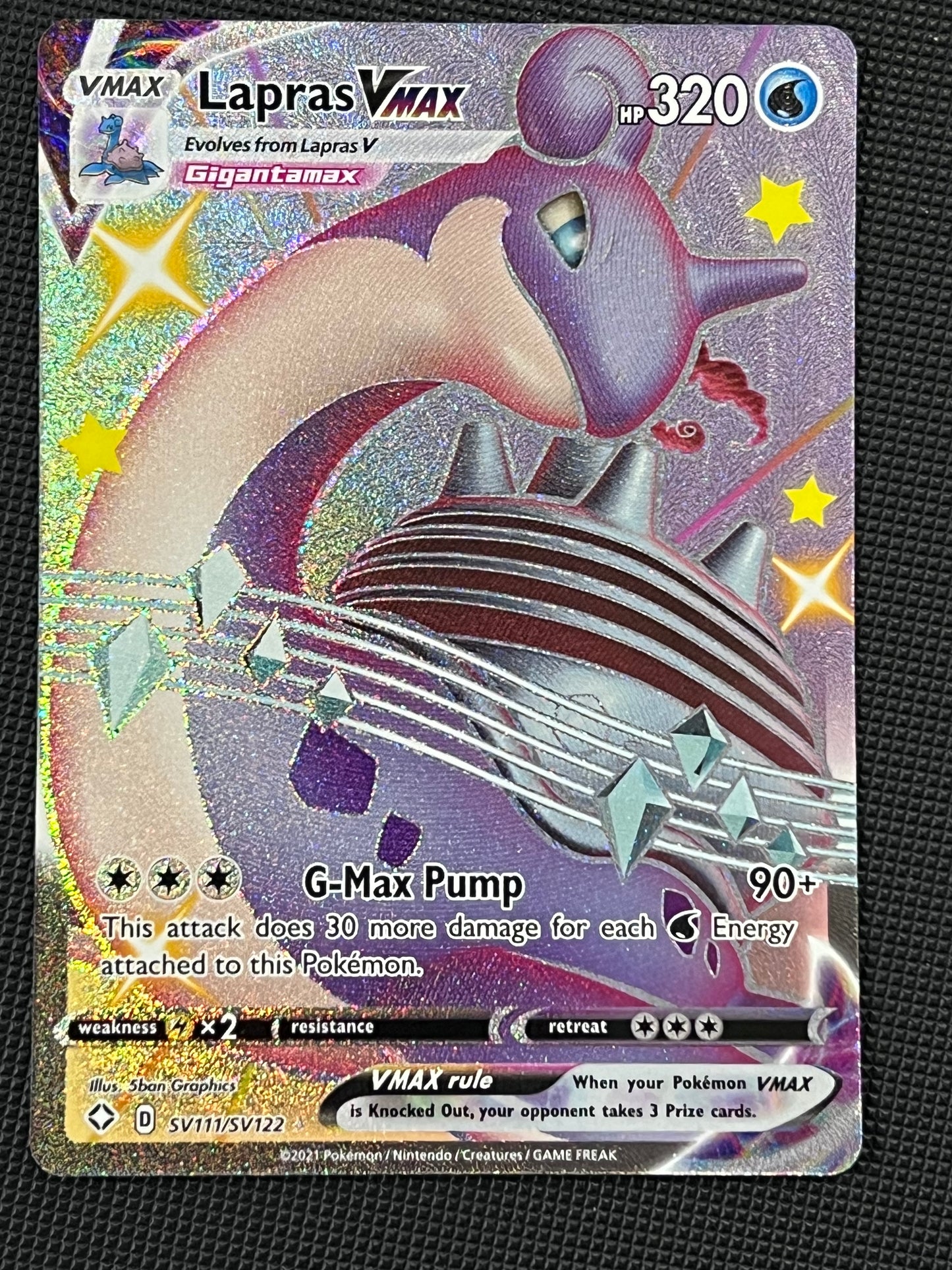 Lapras VMax - SV111/SV122 Shining Fates Rare Holo VMax