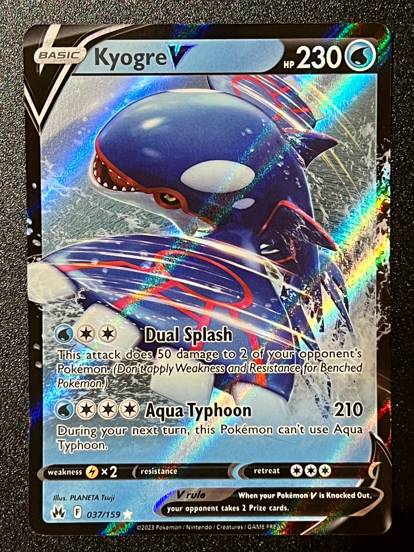 037/159 Kyogre V - Pokémon Crown Zenith Ultra Rare