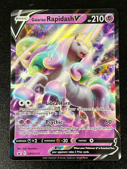 Galarian Rapidash V - SWSH111 Holo Promo Black Star