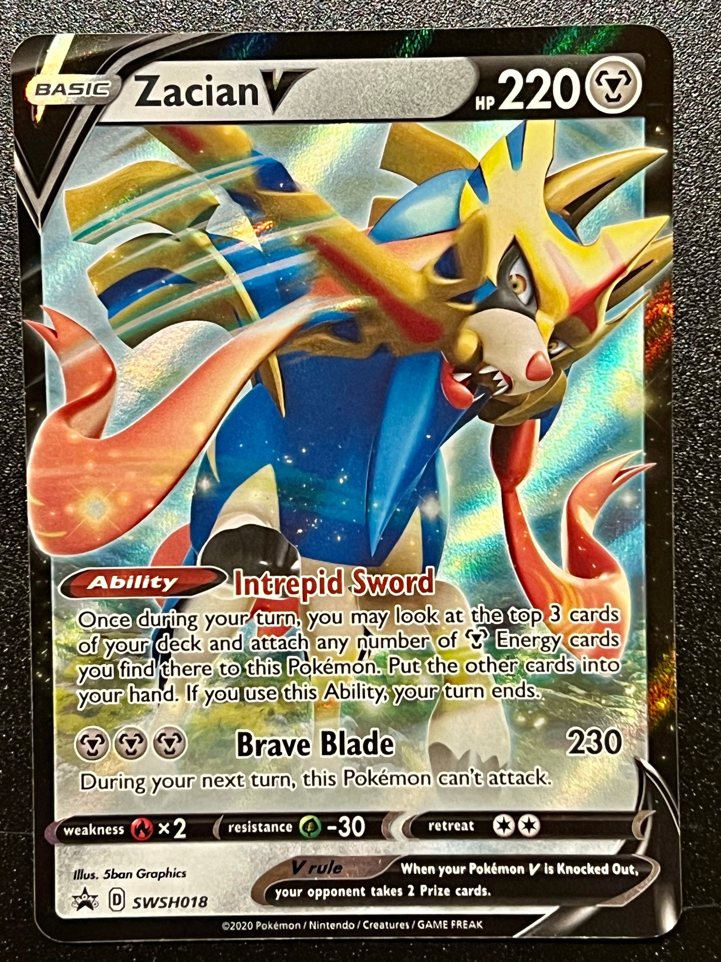 Zacian V - SWSH018 Holo Promo Black Star