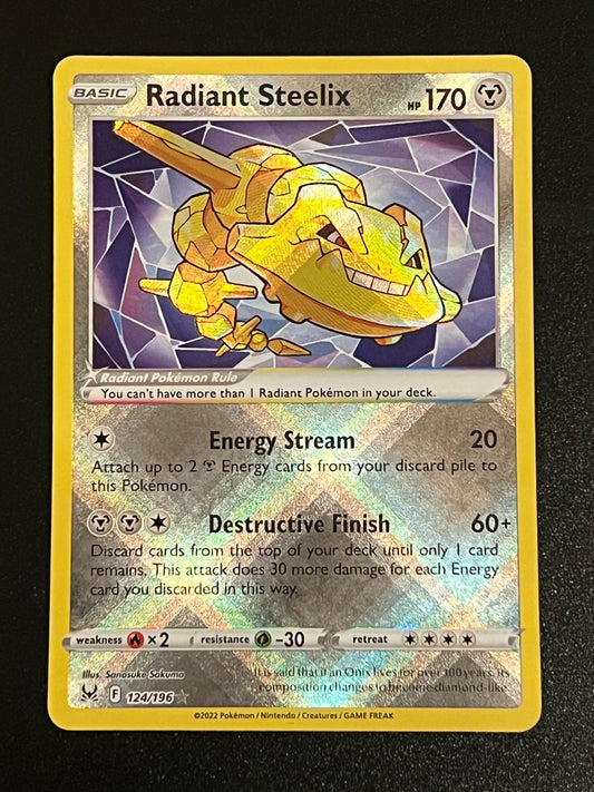 Radiant Steelix - 124/196 Lost Origin Radiant Rare Holo