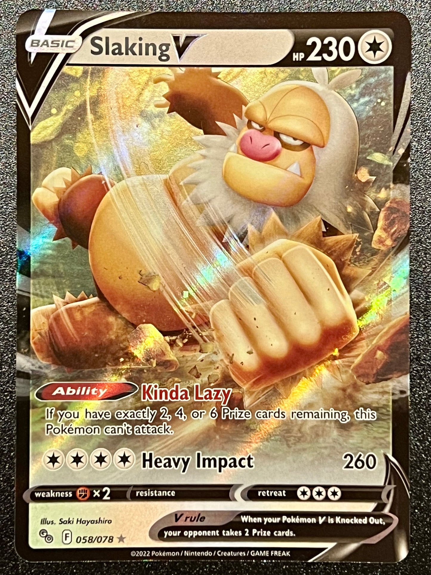 Slaking V - 058/078 PoGo Rare Holo V