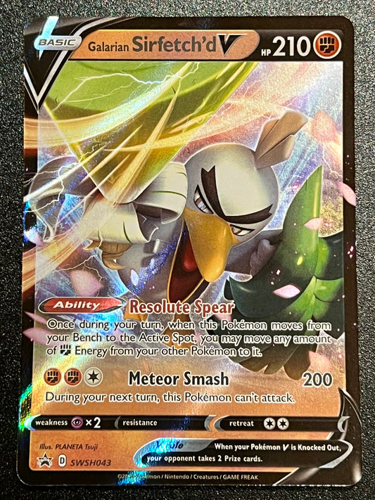 Galarian Sirfetch’d V - SWSH043 Holo Promo Black Star