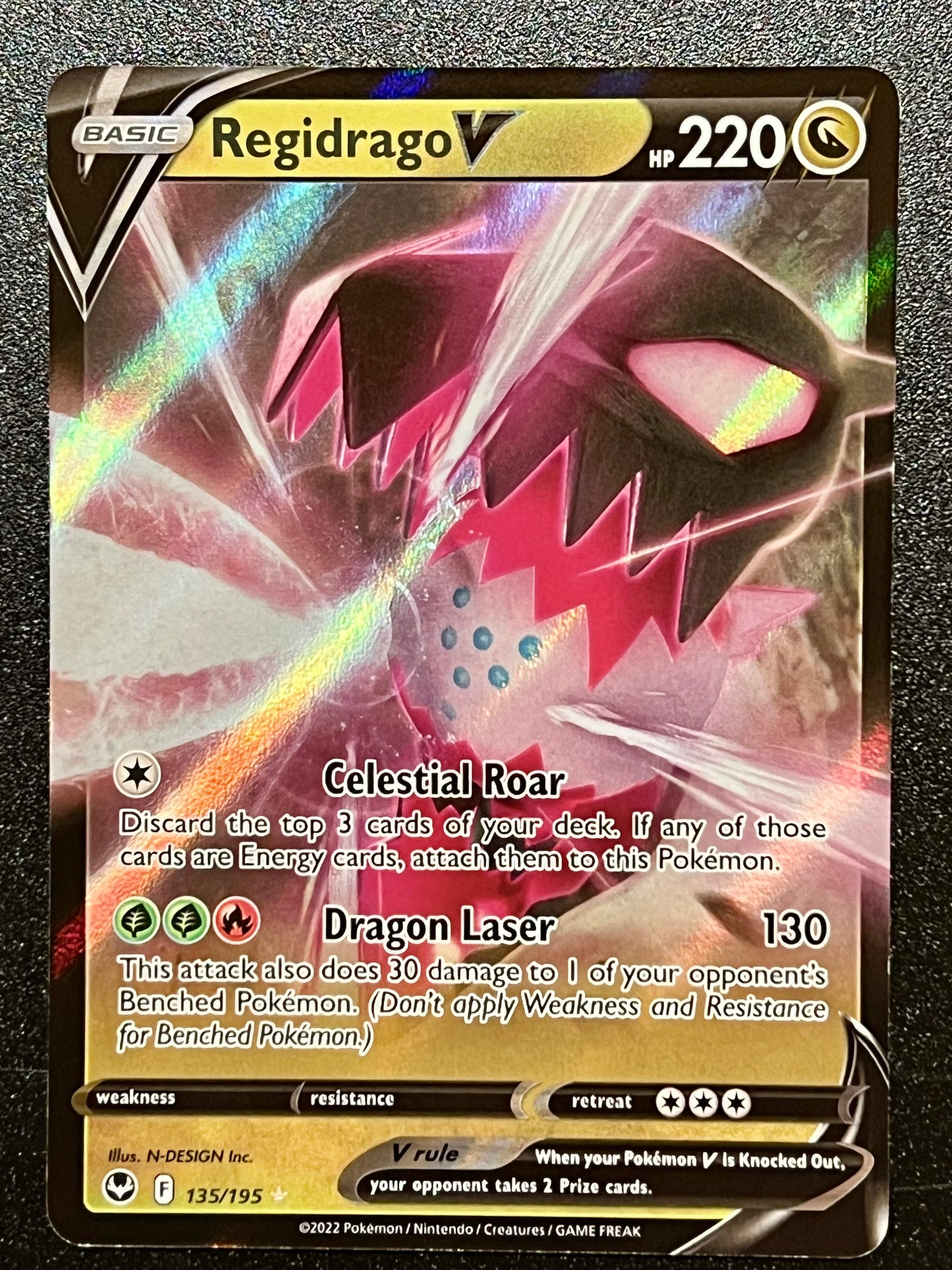 Regidrago V - 135/195 Silver Tempest Rare Holo